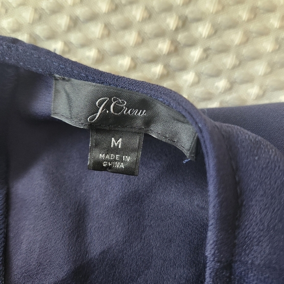 J. Crew Navy Top with Black Sequin Sleeve Size Medium - Picture 6 of 7